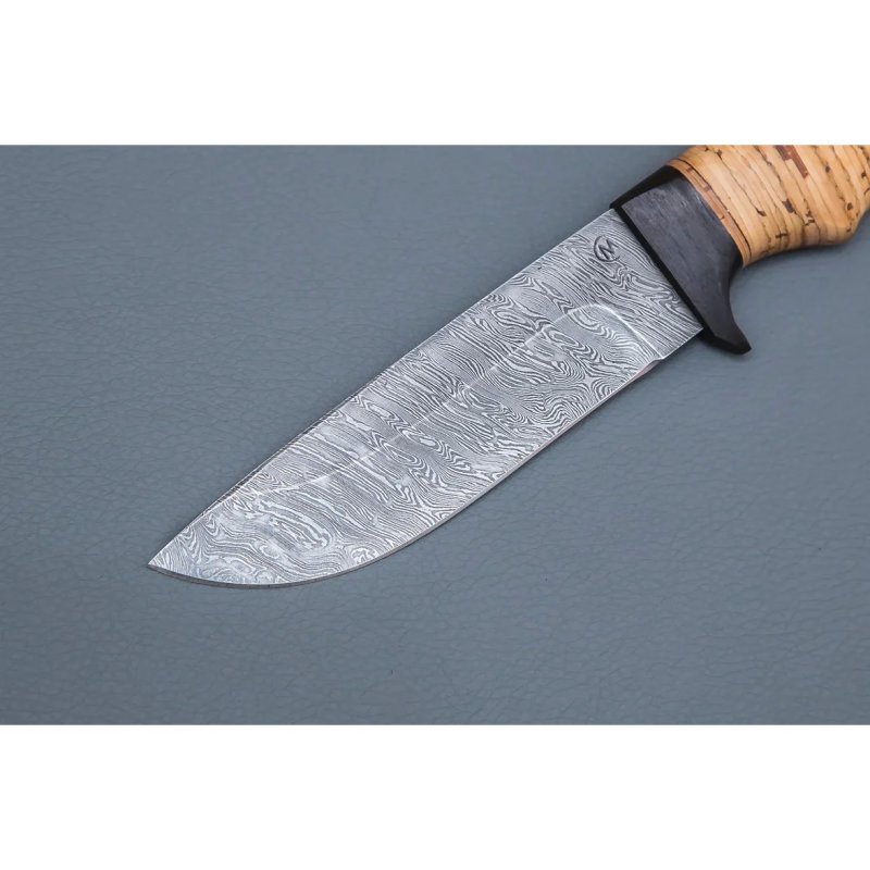 Нож Егерь из дамасской стали, рукоять береста, граб в интернет-магазине art-steel.ru, фото