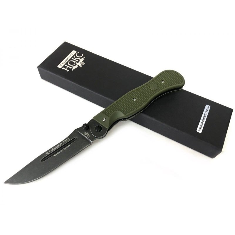 Складной нож Офицерский, сталь AUS8, рукоять пластик, резина в интернет-магазине art-steel.ru, фото