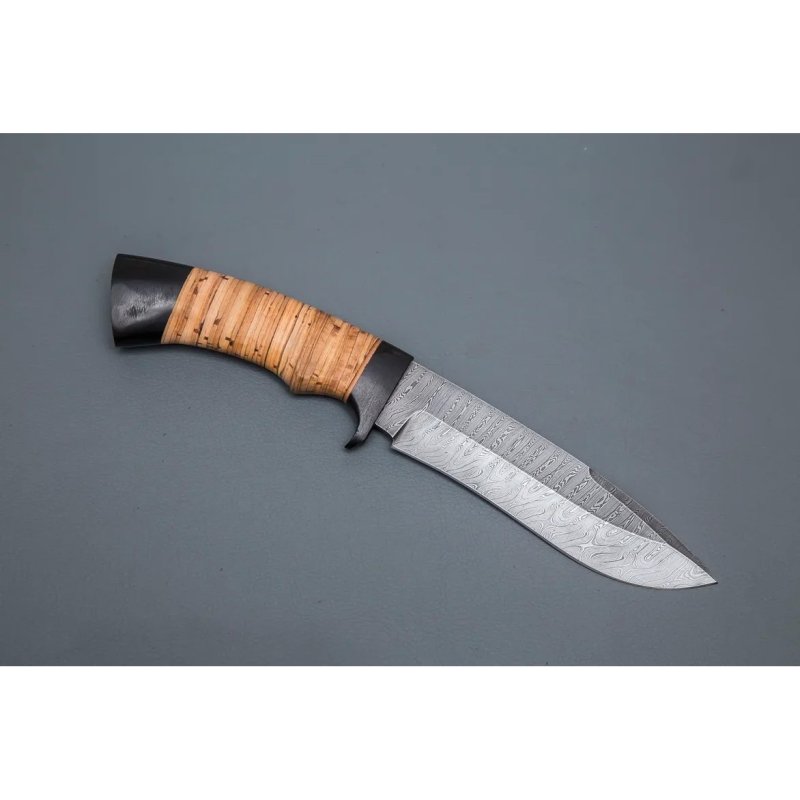 Нож Скиф из дамасской стали, рукоять береста, граб в интернет-магазине art-steel.ru, фото