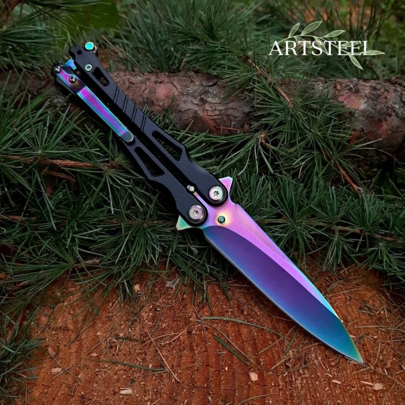 Нож бабочка Адмирал, сталь 420, рукоять сталь в интернет-магазине art-steel.ru, фото