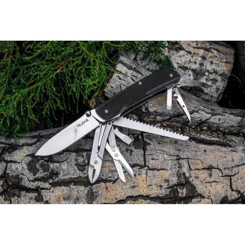 Многофункциональный нож Ruike, сталь Sandvik 12C27, рукоять G10 в интернет-магазине art-steel.ru, фото