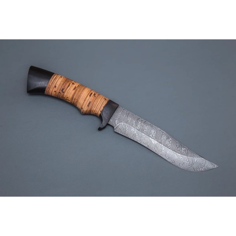 Нож Князь из дамасской стали, рукоять береста, граб в интернет-магазине art-steel.ru, фото