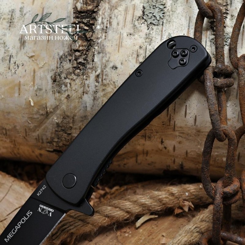 Складной нож, сталь 440, рукоять сталь в интернет-магазине art-steel.ru, фото