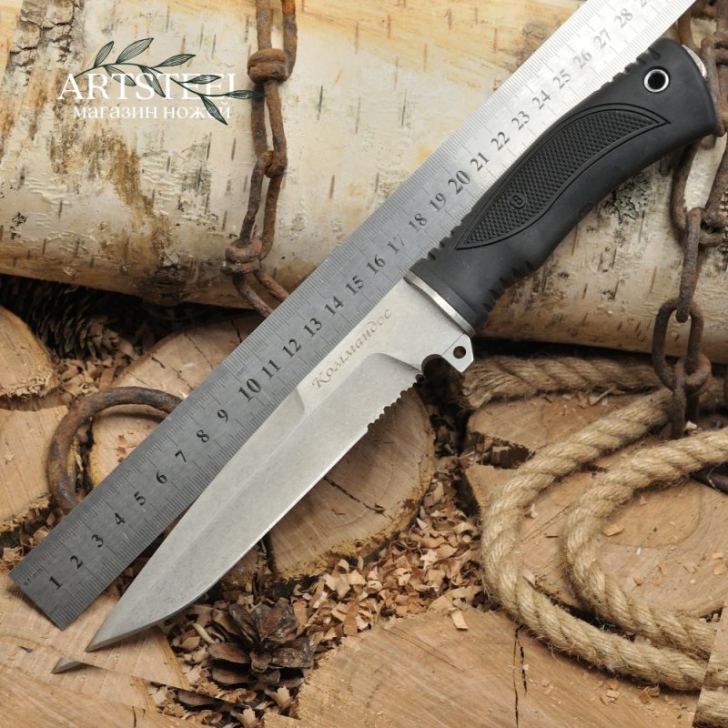 Нож Коммандос, сталь AUS8, рукоять эластрон в интернет-магазине art-steel.ru, фото