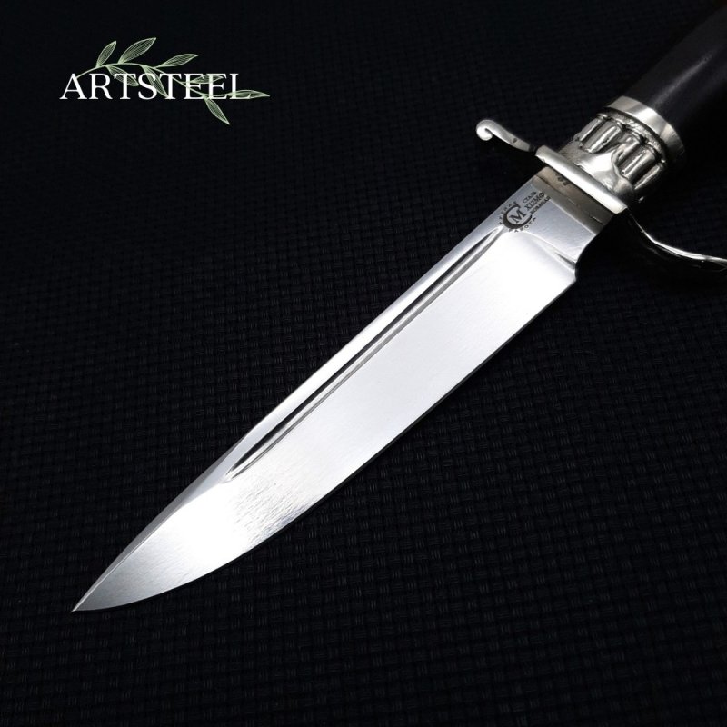 Нож НКВД из стали Х12МФ, рукоять венге, литье мельхиор в интернет-магазине art-steel.ru, фото