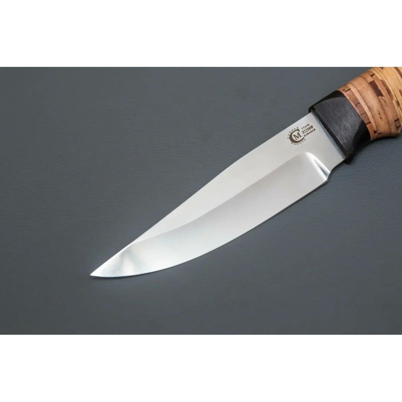 Нож Коршун из стали Х12МФ, рукоять береста, черное дерево в интернет-магазине art-steel.ru, фото