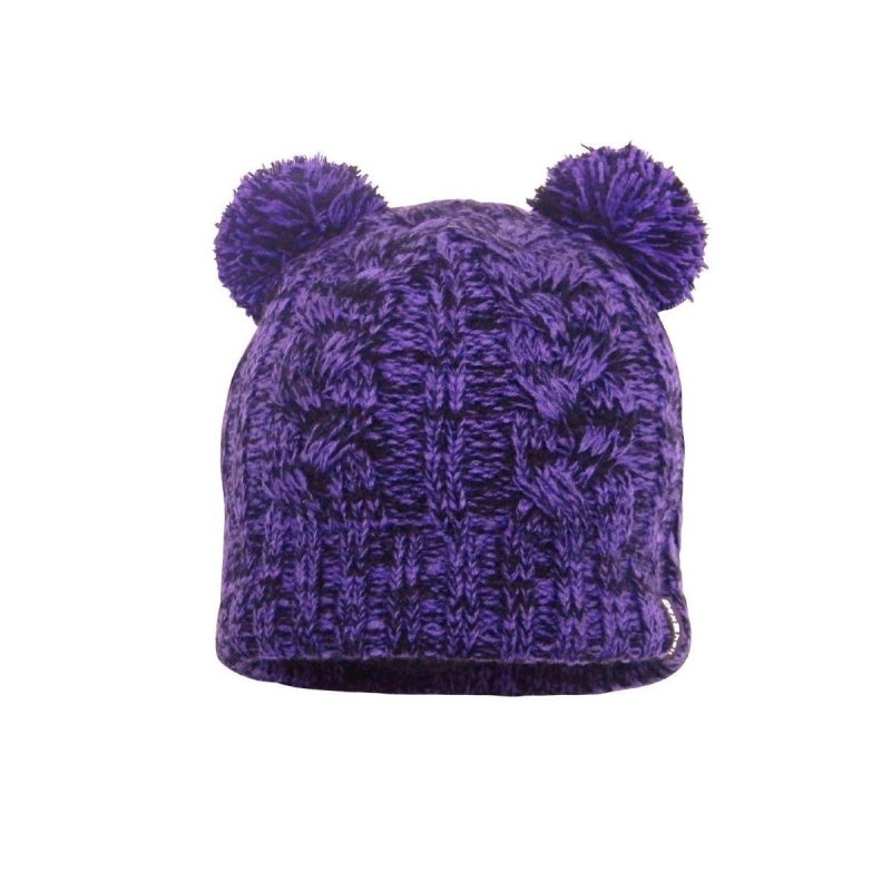 Детская водонепроницаемая шапка DexShell DH572 с помпонами фиолетовая в интернет-магазине art-steel.ru, фото