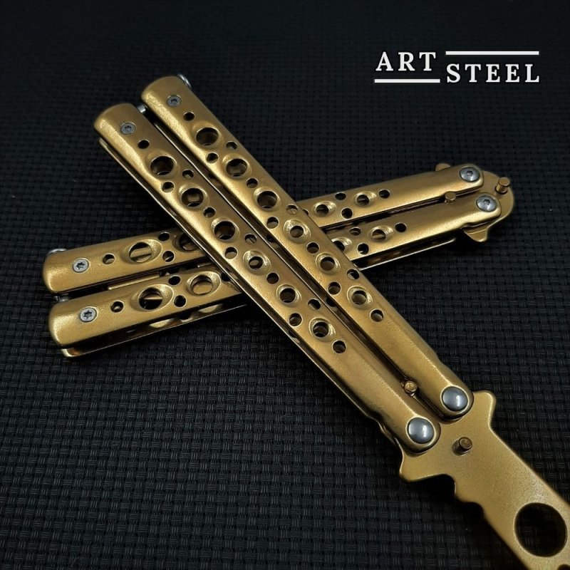 Нож бабочка тренировочный Золотой Рыцарь в интернет-магазине art-steel.ru, фото