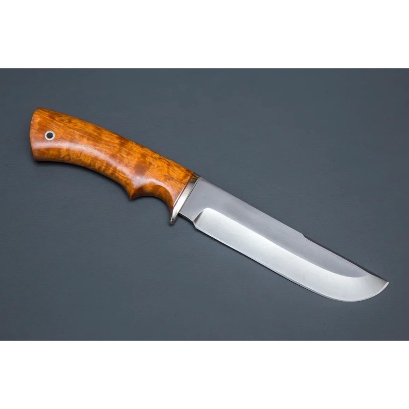 Нож Варяг из стали D2, рукоять карельская береза, литьё мельхиор в интернет-магазине art-steel.ru, фото