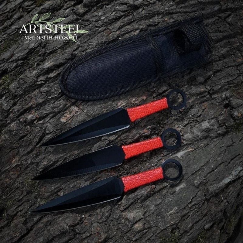 Набор метательных ножей Дартс-1 (3 шт.), сталь 420, рукоять обмотка шнуром в интернет-магазине art-steel.ru, фото
