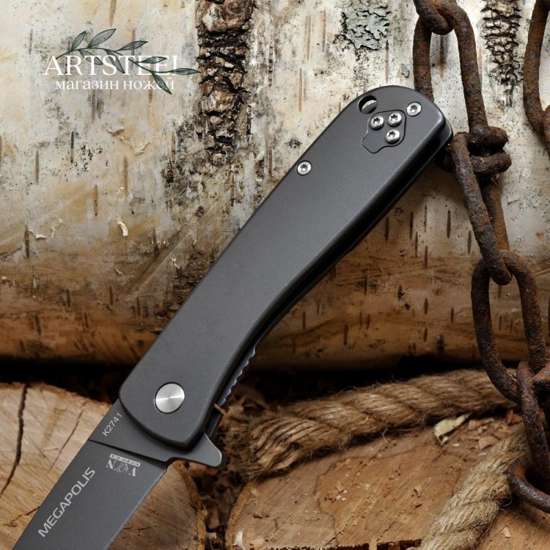 Складной нож, сталь 440, рукоять сталь в интернет-магазине art-steel.ru, фото