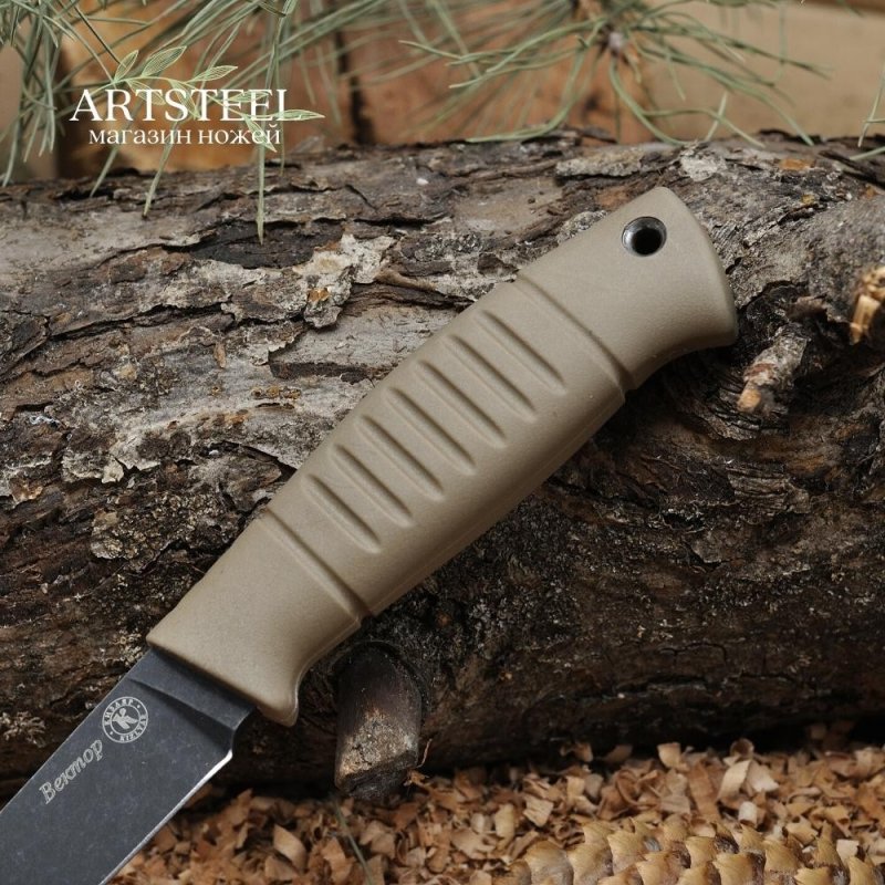 Охотничий нож Вектор, сталь AUS8, рукоять эластрон в интернет-магазине art-steel.ru, фото