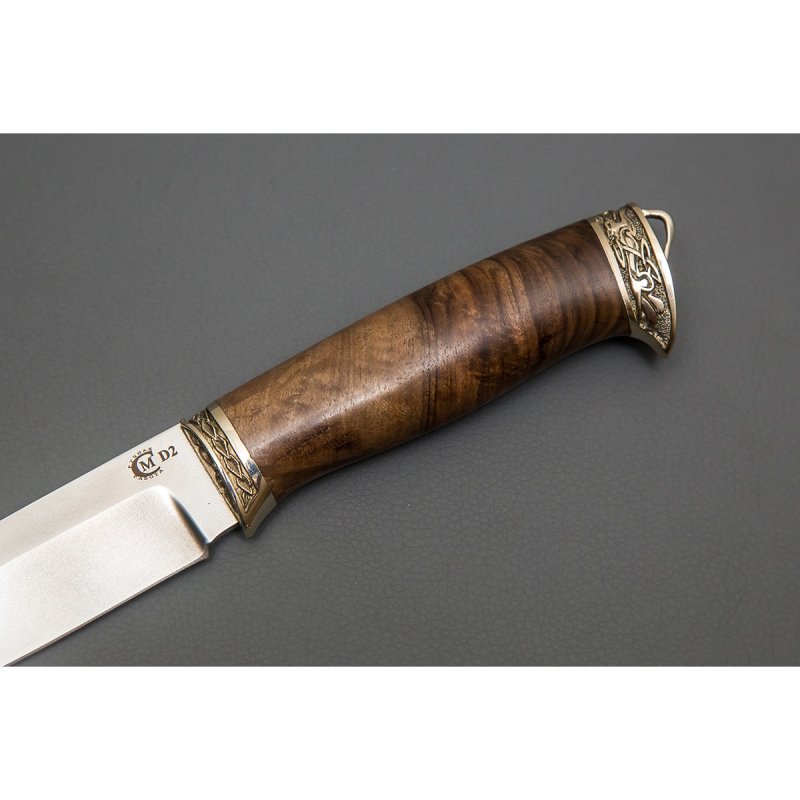 Нож Соболь из стали D2, рукоять ореховый кап в интернет-магазине art-steel.ru, фото
