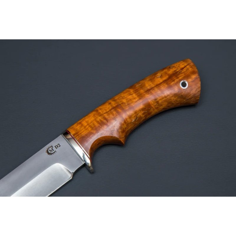 Нож Варяг из стали D2, рукоять карельская береза, литьё мельхиор в интернет-магазине art-steel.ru, фото