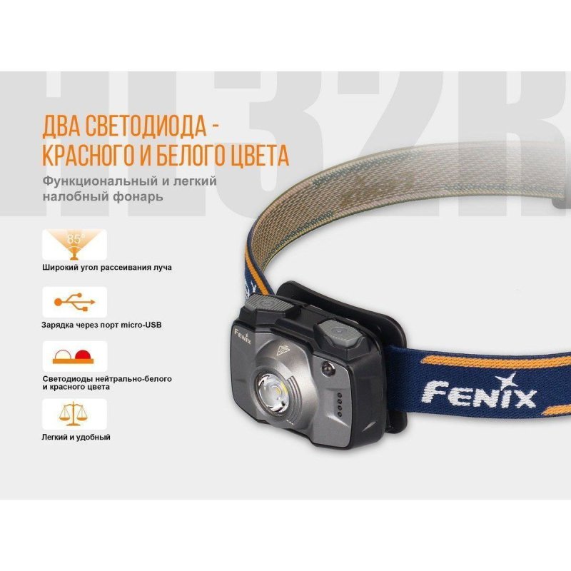 Налобный фонарь Fenix серый в интернет-магазине art-steel.ru, фото