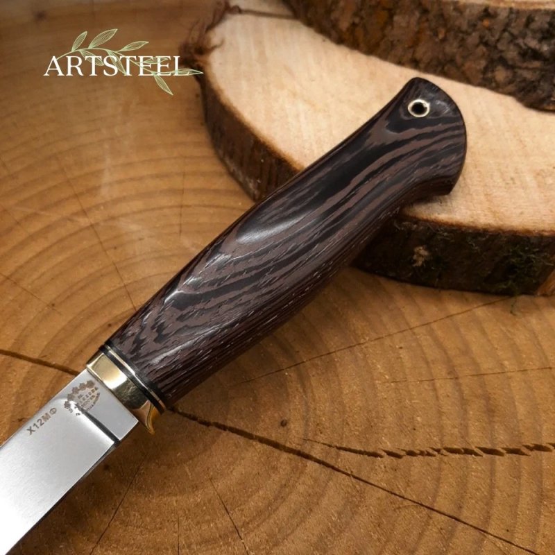 Нож Осётр из стали Х12МФ, рукоять латунь, венге в интернет-магазине art-steel.ru, фото