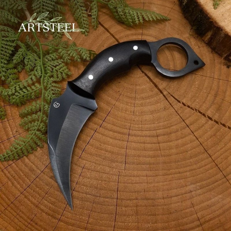 Нож Крюк из стали 65Г, рукоять граб в интернет-магазине art-steel.ru, фото
