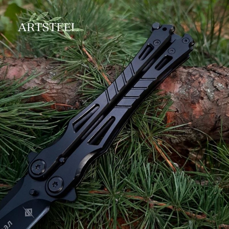 Нож бабочка Адмирал, сталь 420, рукоять сталь в интернет-магазине art-steel.ru, фото