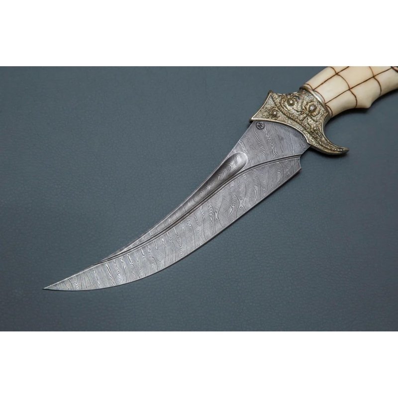 Нож Корсар из дамасской стали, рукоять из кости, литье мельхиор в интернет-магазине art-steel.ru, фото