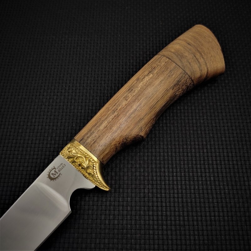 Нож Пластун из стали 65х13, рукоять амазаку, латуннное литьё в интернет-магазине art-steel.ru, фото