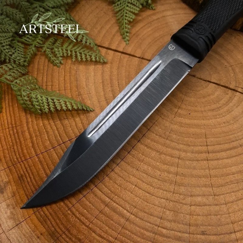 Нож Комбат-2 из стали 65Г, рукоять резина в интернет-магазине art-steel.ru, фото