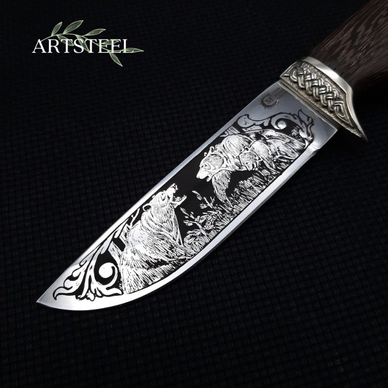 Нож Егерь из стали 95Х18, рукоять венге, литье мельхиор в интернет-магазине art-steel.ru, фото