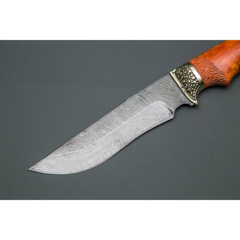 Нож Галеон из дамасской стали, рукоять карельская береза в интернет-магазине art-steel.ru, фото