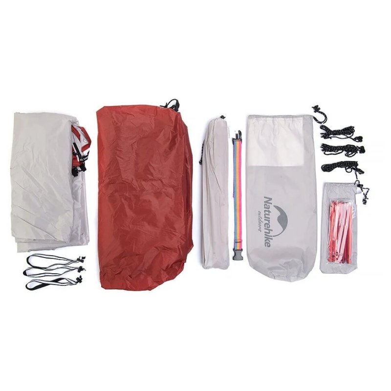 Палатка Naturehike Сloud up 1 NH18T010-T одноместная, с ковриком, серо-красная в интернет-магазине art-steel.ru, фото