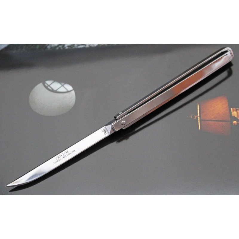 Нож бабочка Скат-М (рамочный), сталь 440, рукоять сталь в интернет-магазине art-steel.ru, фото