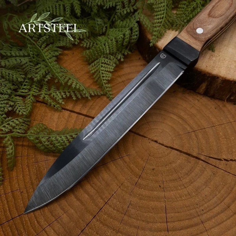 Нож Горец-2 из стали 65Г, рукоять дерево в интернет-магазине art-steel.ru, фото