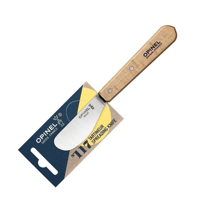 Нож для масла Opinel №117, деревянная рукоять, блистер, нержавеющая сталь в интернет-магазине art-steel.ru, фото