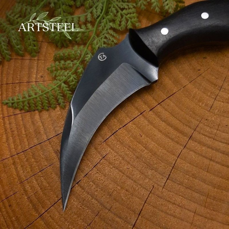 Нож Крюк из стали 65Г, рукоять граб в интернет-магазине art-steel.ru, фото