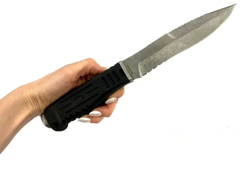 Универсальный нож Спецназ-3 с кожаным чехлом, сталь AUS8, рукоять эластрон в интернет-магазине art-steel.ru, фото