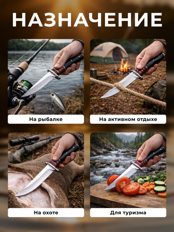 Охотничий нож Atabey, сталь 65х13, рукоять бакелит, сталь в интернет-магазине art-steel.ru, фото