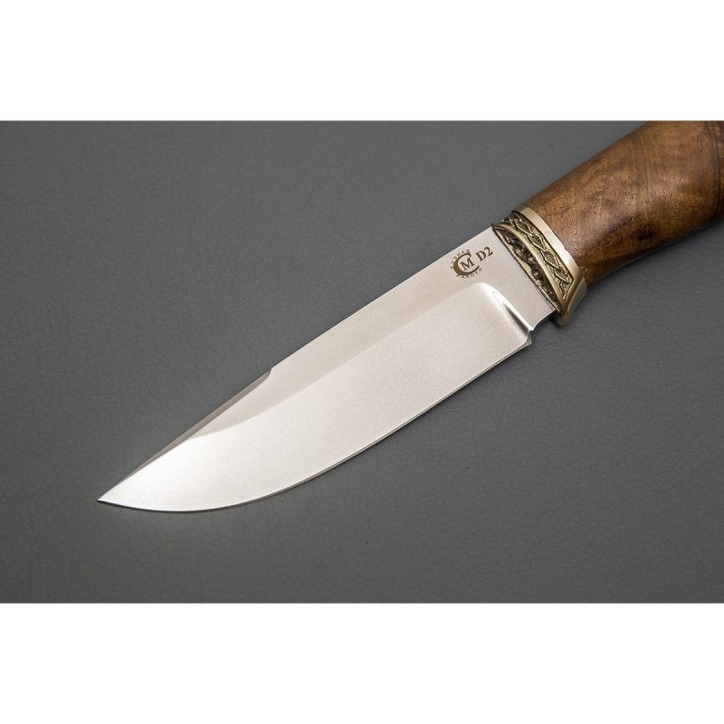 Нож Соболь из стали D2, рукоять ореховый кап в интернет-магазине art-steel.ru, фото