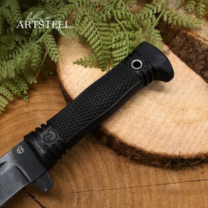 Нож Старшина из стали 65Г, рукоять резина в интернет-магазине art-steel.ru, фото