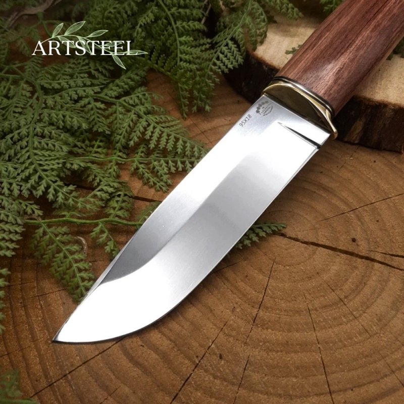 Нож Курган из стали 95х18, рукоять латунь, бубинга в интернет-магазине art-steel.ru, фото