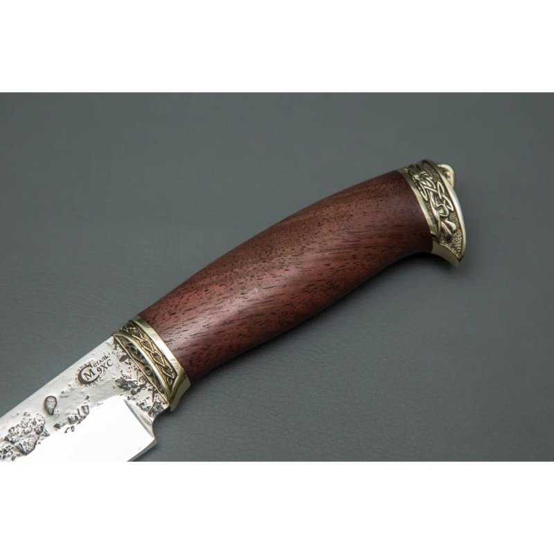 Нож Сокол из стали 9ХС, рукоять дерево, литье мельхиор в интернет-магазине art-steel.ru, фото