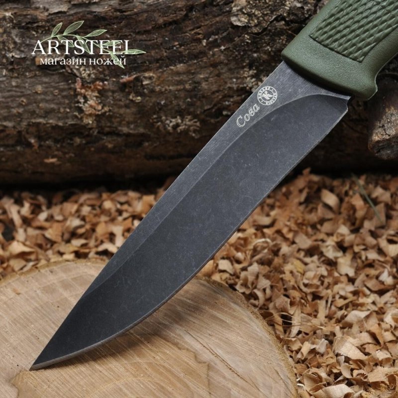 Туристический нож Сова, сталь AUS8, рукоять эластрон в интернет-магазине art-steel.ru, фото