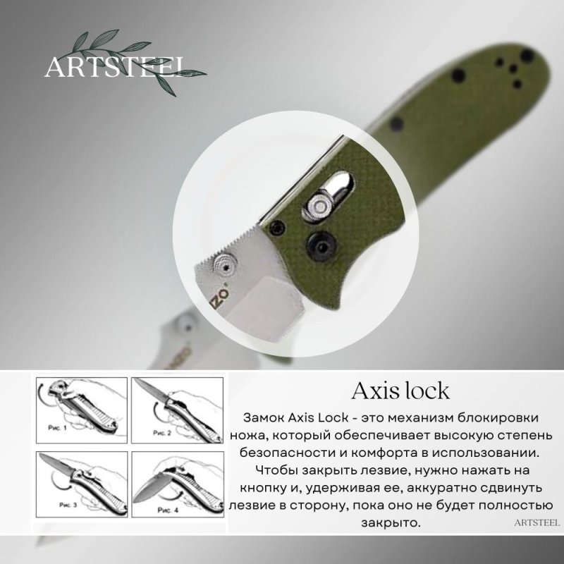 Складной нож Ganzo G704-GR, сталь 440C, рукоять G10 в интернет-магазине art-steel.ru, фото