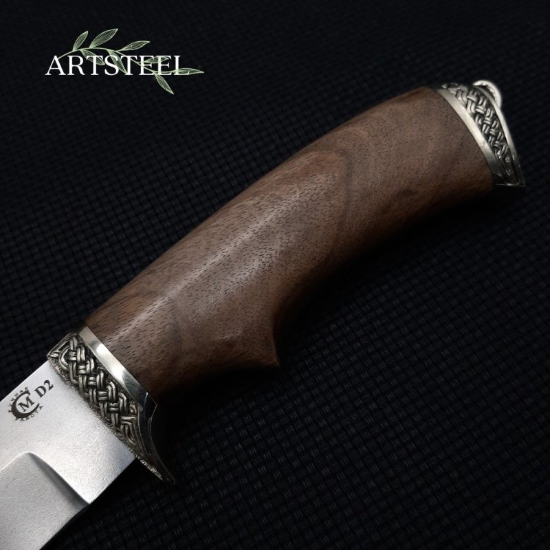 Нож Егерь из стали D2, рукоять ореховый кап в интернет-магазине art-steel.ru, фото