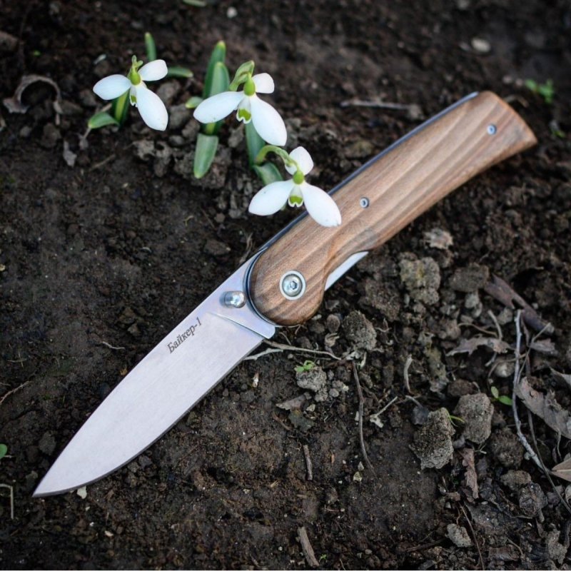 Складной нож Байкер-1, сталь AUS8, рукоять дерево в интернет-магазине art-steel.ru, фото