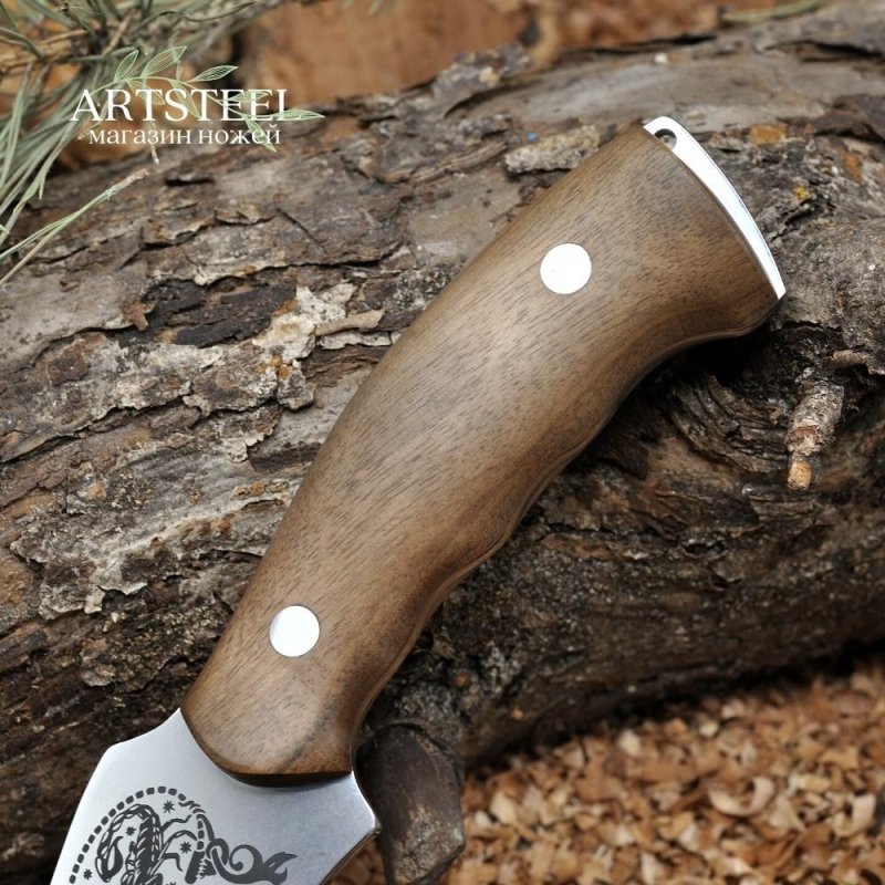 Охотничий нож Кизлярский, сталь AUS8, рукоять орех в интернет-магазине art-steel.ru, фото