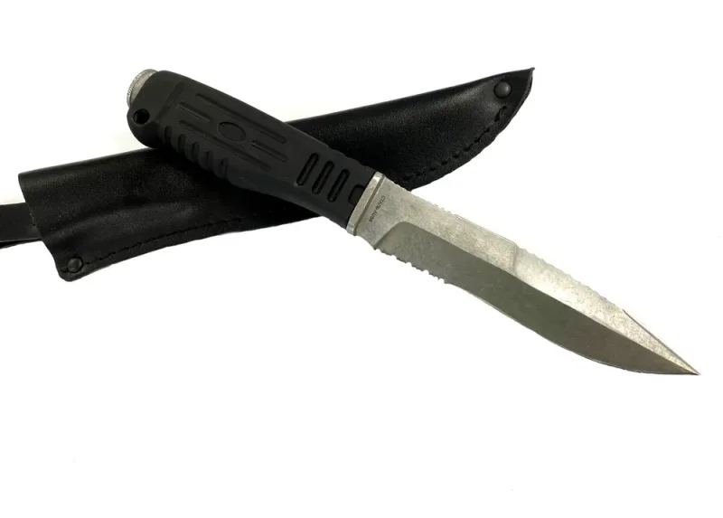 Универсальный нож Спецназ-3 с кожаным чехлом, сталь AUS8, рукоять эластрон в интернет-магазине art-steel.ru, фото