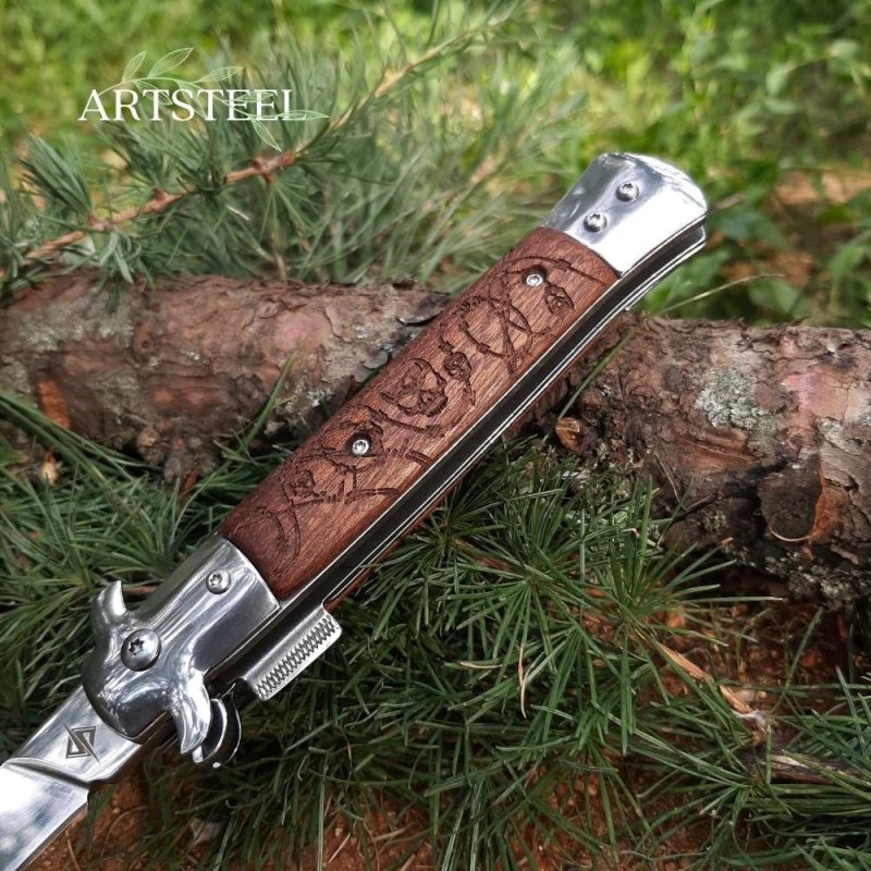 Складной нож Morrigan, сталь 65Х13, рукоять дерево в интернет-магазине art-steel.ru, фото