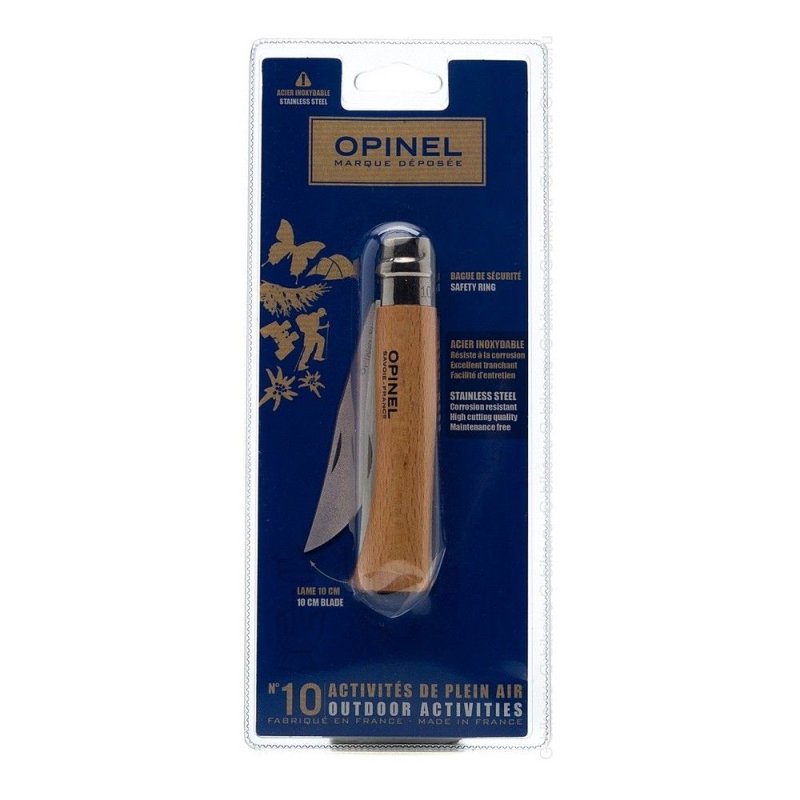 Нож Opinel №10, нержавеющая сталь, рукоять из бука, блистер в интернет-магазине art-steel.ru, фото