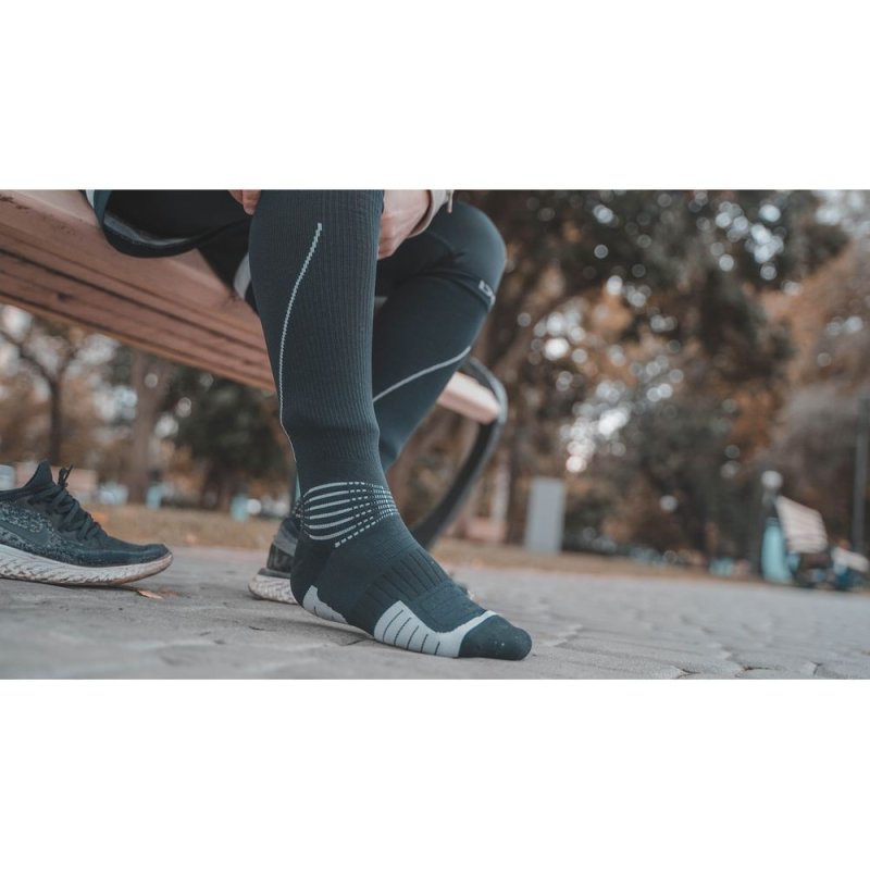 Водонепроницаемые носки DexShell Mudder S (36-38), черные с серыми полосками в интернет-магазине art-steel.ru, фото