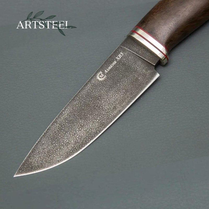 Нож Сокол из стали ХВ-5, рукоять орех, литье мельхиор в интернет-магазине art-steel.ru, фото