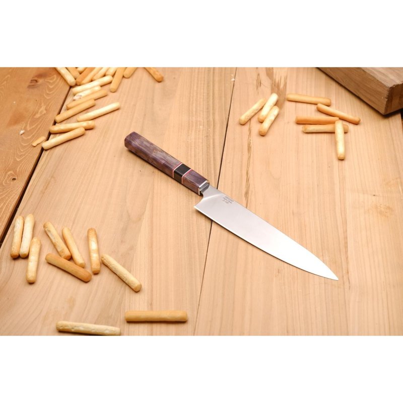 Кухонный нож Идеал-2 из стали Z160, рукоять карельская береза, G10 в интернет-магазине art-steel.ru, фото