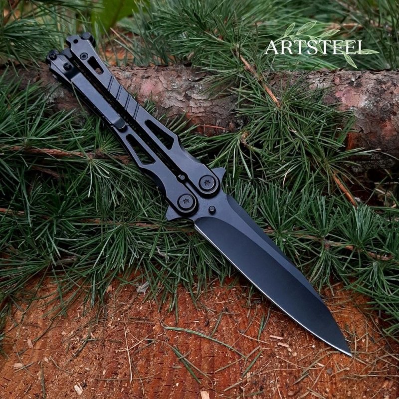 Нож бабочка Адмирал, сталь 420, рукоять сталь в интернет-магазине art-steel.ru, фото